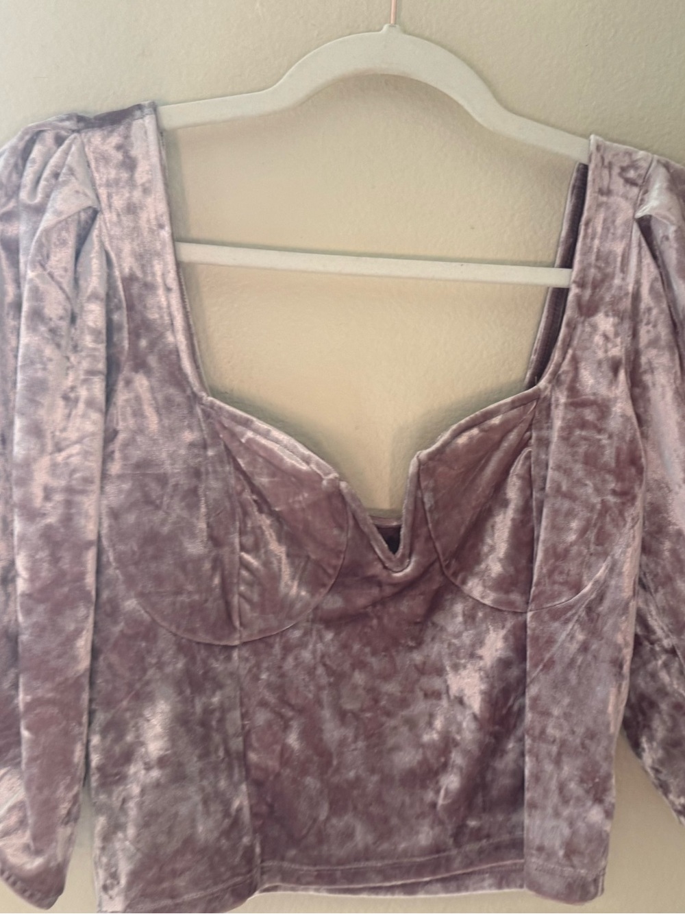 Urban Outfitters Pink/Rose Velour Top Women’s Size M.